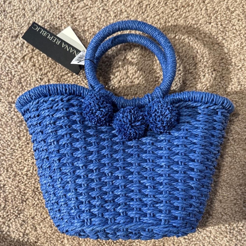 Banana Republic Vibrant Blue Woven Tote